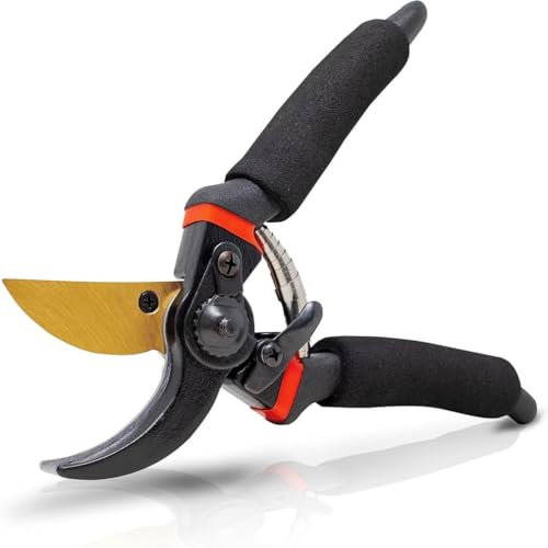 Premium Titanium Garden Secateurs - Professional Bypass Pruning Shears Hand Pruners, Garden Clip for Plants, Hedges, and Flowers