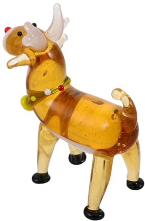 ibasenice Handgefertigte Glas-elch-Figur Rentier Tischdeko Weihnachtsdeko Elegante Sammler-Figur Platzsparend Für Büro Wohnraum Und Weihnachtsfeier
