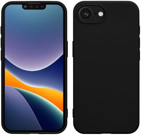 kwmobile Funda para Apple iPhone 16e Carcasa - Ultrafina de TPU y Silicona con Bordes elevados anticaídas - Negro Mate