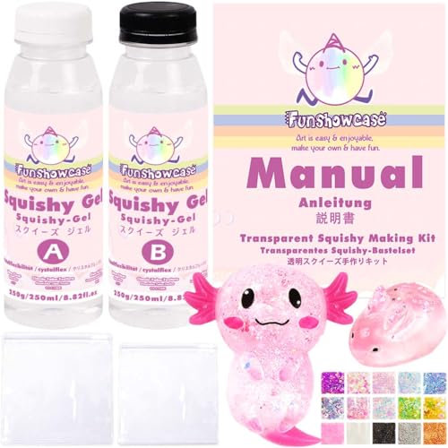 Taba Squishy Bastelset Klar Gel Flex Silikonkautschuk Kristall Flüssiges Silikon 500ml