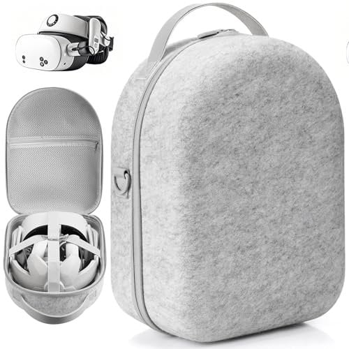 XGMATT Large Carrying Case for Meta Quest 3/Quest 3S, Hard Travel Case Compatible with Battery Head Strap, Controllers and Other Accessories, Portable Travel Bag for Oculus Quest 3S/Quest 3, Gray