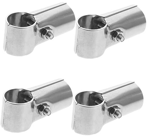 QUMIIRITY 4Stücke Rohrverbinder Teilig Förmige Klemme für Rohre für Zäune Handläufe und Gewächshäuser Langlebig Rostfrei Einfache Installation