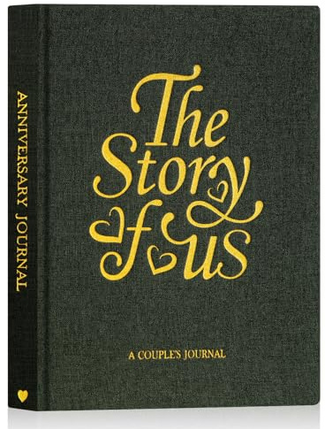 Lanpn Hochzeitstag Tagebuch - The Story of Us, Leinen Dating 1. bis 70. Paar Erinnerungsbuch Hochzeit Scrapbook, 190 Seiten Liebesgeschichten Notizbuch Hochzeit Brautdusche Geschenk, Grün