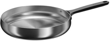 Berghoff Home Poêle en acier inoxydable Noir 28cm – sans PFAS – Poêle universelle pour tous types de plaques – Compatible induction – Grande poêle à frire