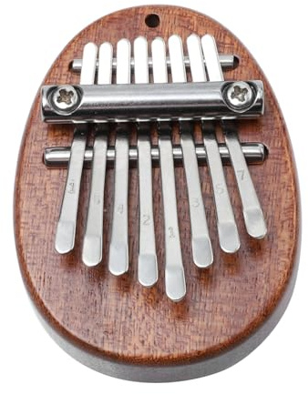 Holz Wasser Tropfen Kalimba mit 8 Tasten, Kleines Daumenklavier | Braun, Tragbares Musikinstrument, Edelstahl Zungen, für Anfänger und Profis