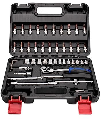 Mechanics Tool Set Socket Set for Car Repair Ratchet Spanner Socket Wrench Set Professional Bicycle Car Repair Tool Kit,46pcs-72tooth
