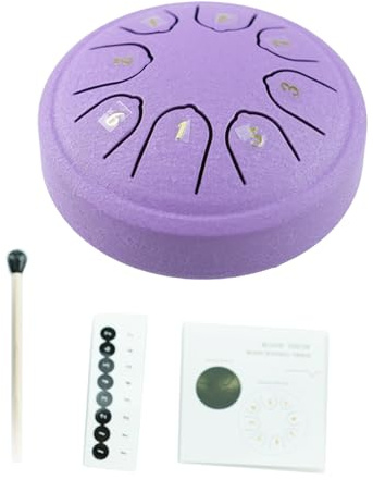 Stahlzungentrommel, 11,4 cm, 8 Noten, Handpan, Schlaginstrument, Musik-Tamburin mit Schlägeln für Erwachsene, Handpan-Trommel