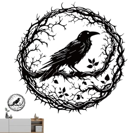 Generisch Krähen Wandkunst Metall - Ausgehohlte Vogel Skulptur, Element | Gestaltung Modul Struktur Einheit, Stilvolles Halloween Ornament Block System Einheit with Wohnzimmer Büro Sch