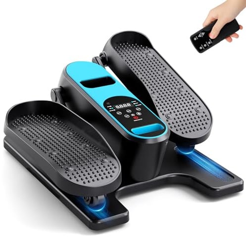 Dripex Mini Eliptica Electrica, Pedaleador Electrico Silencioso con 12 Niveles y 6 Programas, Panel LCD y Control Remoto, Elipticas Fitness Casa Compacta y Portátil (Azul Cielo)