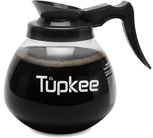 tupkee Kaffee Dekanter Karaffe â€“ Commercial Glas Kaffee, Pot 64 Oz Muffinblech für 12, schwarzer Griff/Regular