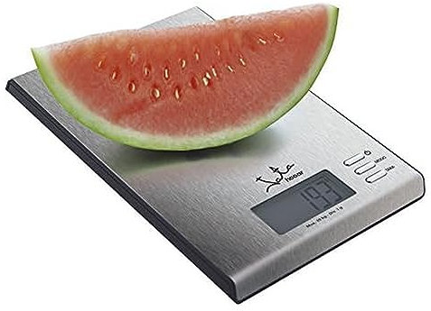 Jata Hogar 699 Balanza electrónica con Superficie en Acero Inoxidable, Capacidad 10kg, Gris