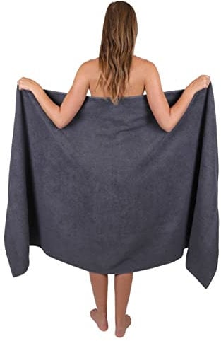 Betz Badetuch groß XXL Größe 100 x 200 cm Badetücher Saunatuch Palermo 100% Baumwolle Farbe Anthrazit Grau