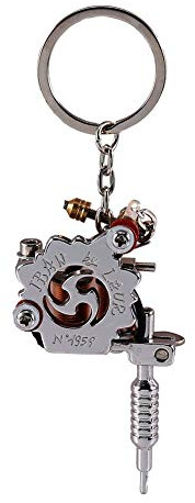 Portable Zinc Alloy Metal Mini Tattoo Machine Keychain Pendant Tattoo Device Ornament