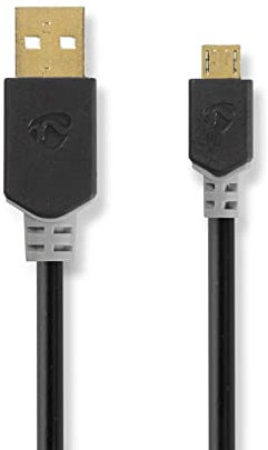 NEDIS Câble USB 2.0 A mâle – Micro B mâle 3.0 m Antr