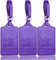 Teskyer 3 Pièces Etiquette Valise, Etiquette Bagage Valise, Voyage Avion, cuir PU, Durable, Esthétique, aide à l' Identification, Protection de la vie Privée, Violet