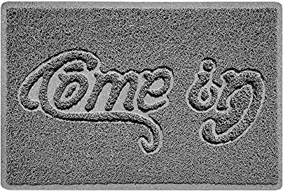 Nicoman COME-IN Embossed Shape Door Mat Dirt-Trapper Jet-Washable Doormat-(Use Outdoor ONLY)- (60x40cm/23.6x15.7inches, Small) Grey