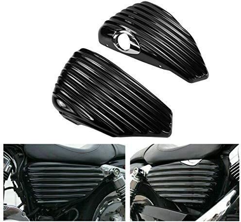 HDBUBALUS Motorcycle Battery Cover Guard Black Fit for Harley Sportster XL 04-13 Seventy Two Forty Eight 48 72 883 1200 1 Pair