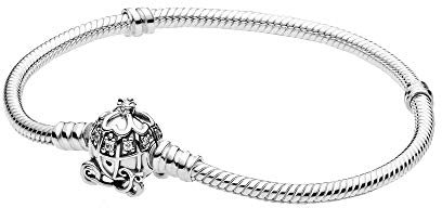 PANDORA Disney Cinderella Kürbiskutschen-Verschluss Armband in Sterling Silber mit Cubic Zirkonia Steinen aus der Disney x Collection, Größe 16