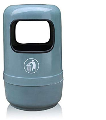 Poubelle Poubelle en FRP avec Seau intérieur for terrasse extérieure en Plein air Mall Street Poubelle Ronde 60L (15,8 gallons) for extérieur Corbeille à Papier (Color : Gray)