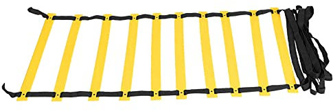 Agility Ladder, Sport Speed Trainingsset Polypropylen Training Agility Ladder Speed Ladder Treppen Beinarbeit für Fußball Fitnesszubehör(Schwarzes Seil) Krafttraining