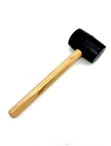 Jenell, Black Rubber Mallet, Home Business Rubber Mallet Hammer with Wooden Handle 262g