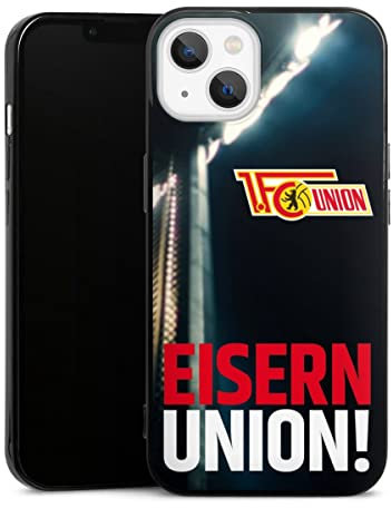 DeinDesign Slim Case extra dünn kompatibel mit Apple iPhone 13 Silikon Handyhülle schwarz Hülle Fanartikel 1. FC Union Berlin Fußball