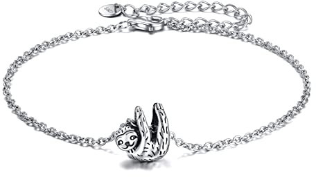 YAFEINI Faultier Geschenke Armband Sterling Silber Faultier Armband Faultier Schmuck für Frauen Mädchen