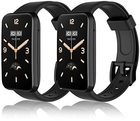 WD&CD Cinturini Compatibile per Mi Band 7 Pro - 2 Pezzi in Silicone Sportivo Colorato Regolabile per Xiaomi Band (Nero)