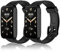 WD&CD 2 Pack Bracelet Compatible pour Xiaomi Mi Band 7 Pro Noir + Noir, Bracelet de Remplacment en TPU Silicone Réglable Compatible pour Mi Band 7 Pro