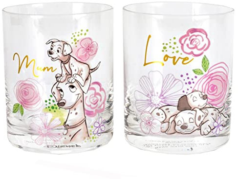 Disney Glasses Set of 2 Gift Boxed - 101 Dalmatians Mum Design 0798