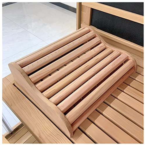 amocane Zedern-Sauna-Kopfstützenkissen für Sauna, Sauna-Zubehör für jedes Fass oder jede Infrarot-Sauna, ungiftiges, komfortables S-Form-Design (40 x 34 x 12 cm)
