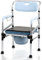 Joparri Toilettenstuhl Antirutschenden mit gepolsterter Sitzplatte und Toiletteneimer, Höhenverstellbar 42-54cm, WC-Stuhl für Senioren Behinderte und Schwangere, Bis 160 kg