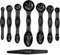 Magnetic Measuring Spoons Set of 8 | Stainless Steel Dual Sided Measure Kitchen Teaspoons and Tablespoon with Leveller | Weighing Dry and Liquid Ingredients for Cooking, Baking (Black)