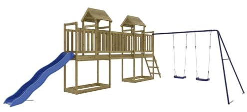 vidaXL Spielturm mit Rutsche und Schaukeln Imprägniertes Kiefernholz