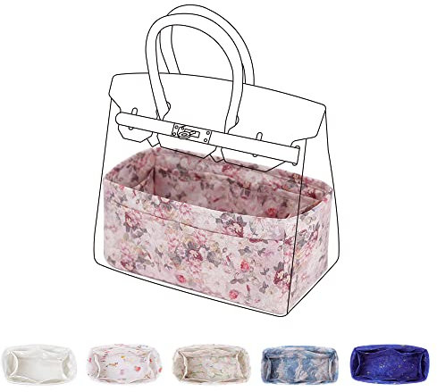 ArcDiary Handtasche Organizer Einsatz für Birkin 25/30/35/40, Taschenorganizer Tasche in Tasche Organizer, Handtaschen Tote Innentaschen (BK25, Kaleidoscope)