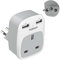 Brazil Power Adapter Travel Plug, TESSAN UK to Brazilian Power Adaptor with 2 USB Charging Ports, Type N Plug for UK to Brazil