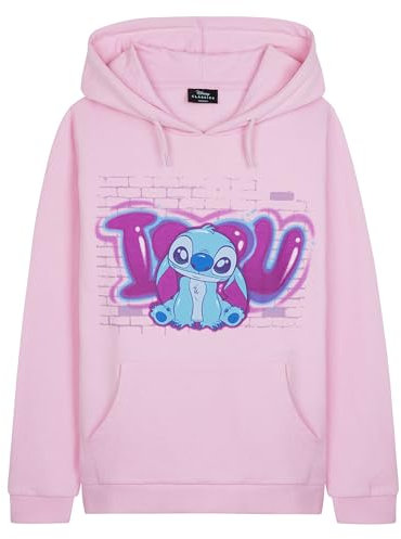 Disney Stitch Pullover Mädchen, Warm, Weich & Trendy, Hoodie Kapuzenpullover für Kinder, Geschenke für Mädchen (Rosa Stitch, 7-8 Jahre)