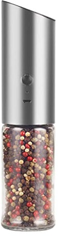 Molinillo eléctrico de sal y pimienta, molinillo automático de especias con aspereza ajustable, recargable por USB, salero y pimentero