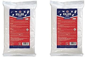 Killer Polvo insecticida 1kg, Pack 2 Unidades, para Todo Tipo de Rastreros - Impex Europa