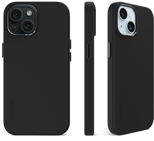 Decoded Silikon Hülle – iPhone 15 – Antibakterielle Hülle – Kompatibel mit MagSafe – Graphine Schwarz