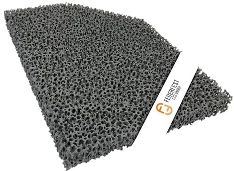 Feuerfest 123 - Feinstaubfilter Kaminofen Angeschrägt 180x145x25 mm, Kompatibel mit Hark, Feinstaub Rußfilter zum nachrüsten Kamine & Öfen, hitzebeständig bis 1.650 °C