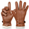 SURAWIL Herren Lederhandschuhe Herren Kleid Handschuh Touchscreen Winterhandschuhe für Männer Fahrhandschuhe Kaschmir gefüttert M051US-T, Cognac, Small