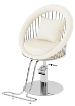 YYUINU Friseurstuhl, Friseurstuhl für Haus und Professionellen Friseursalon, Friseurstuhl mit Drehung und Hydraulikpumpe, Verstellbare Höhe (82~92cm),Beige