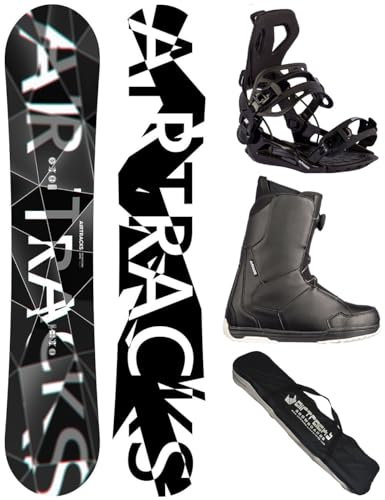 Airtracks Snowboard Set - Wide Board Refractions Game 161 - Softbindung Master - Softboots Master ATOP 43 - SB Bag