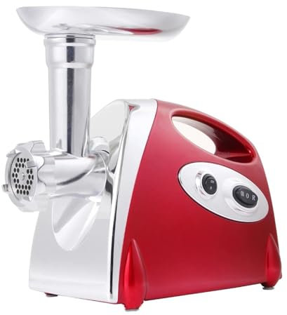 PUCHEN tritacarne Professionale 2800W Tritacarne Elettrico Heavy Duty Grinder Cucina Carne Elettrica Chopper Stuffer Maker Robot da Cucina Affettatrice Elettrica di Carne(Red,220V)
