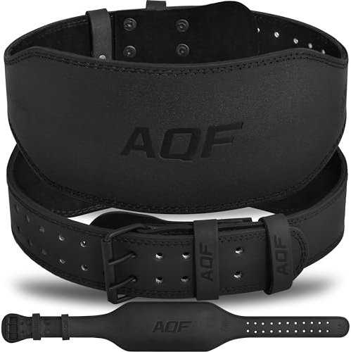 AQF Gewichthebergürtel - 4 6 Breit Leder Lendenwirbelstütze Gepolsterte Lifting Belt, Gym Belt Mit Stahlrollenschnalle, Sportgürtel Für Bodubuilding & Fitness (Mattschwarz 6 Zoll, XXXL 44-48)