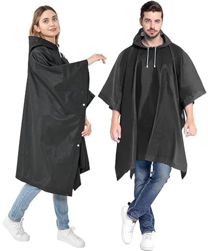GUKOY Poncho da Pioggia, 2 Pezzi Cappotto da Pioggia per Donne Uomini Mantello da Pioggia Eva Giacca da Pioggia per Escursionismo Ciclismo Campeggio Viaggio