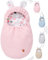 Mikos Einschlagdecke Babyschale Herbst Winter, Baby Fußsack mit Zip 100% Baumwolle GOTS Zert. Strickdecke mit Füllung Universal für Kinderwagen Buggys Frühling Maxi Cosi 3 Punkt Gurt (50) (Rosa)