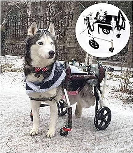 Hunderollstuhl für große Hunde, behinderte Tiere, Vorderbeine, Hinterbeine, elektrischer Wagen, 4 Räder, Hunderollstuhl, Verstellbarer älterer Hunderoller für Bulldogge, Schäferhund usw. XL