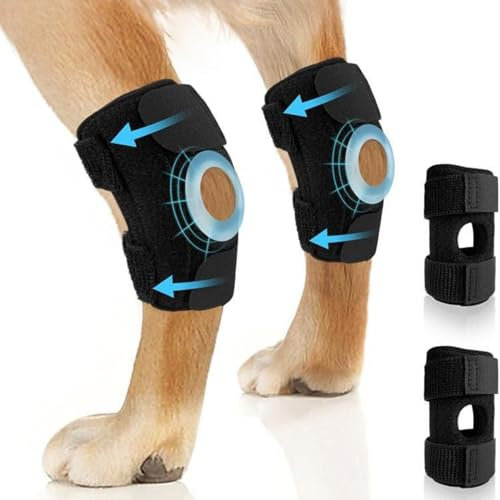 RC GearPro 2 Pack Hund Gelenk Klammer Hinteres Bein Hund Sprunggelenk Stütze - Hund Ellenbogen Klammer Kompression Wickel Riemen für ACL CCL Gelenk verletzung Verstauchung Schutz Heilung (M)
